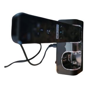 For Wii "2in1 Motion Plus" Controller Black w/ Insten Dual Charging Dock Tested
